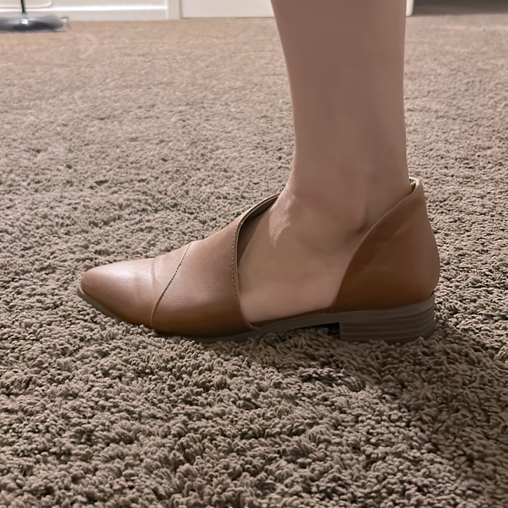 Brown slip ons
